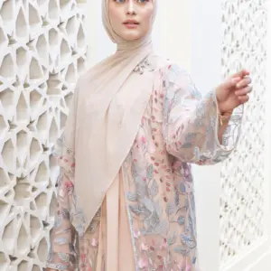 ZEHRAA LACEY LUXE ABAYA - CHAMPAGNE
